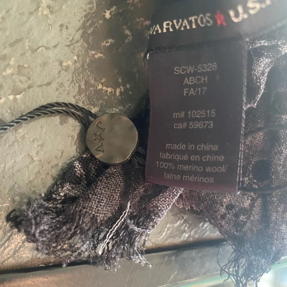 John Varvatos Black and Gray Scarf - Picture 3 of 9